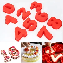 

10 Inch Cake Molds Alphabet Number Mould Cake Decorating Tools Birthday Baking Confectionery Accessories Silicone Bakeware Mould