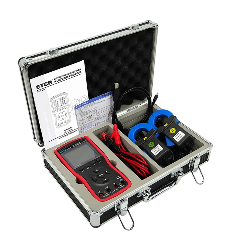 ETCR4020 Phase Voltammeter Double Clamp Digital 600V Large Caliber Intelligent P