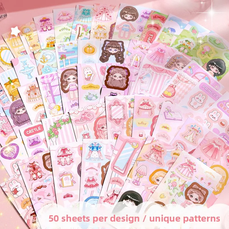 Cute Girl DIY Handmade Decorative Stiers for Water Cup Cartoon Sle Sti on Decals Children's Stationery Busin Supplies