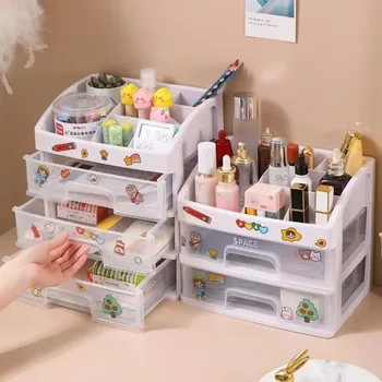 New Simple Dust-proof Household Multi-layer Cosmetics Jewelry Nail Polish Desk Sundries Drawer Sorting Storage Container Box 2