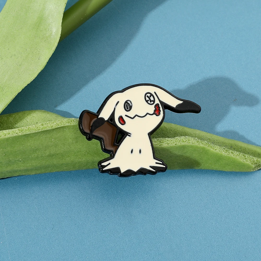 Фото Брошь в виде покемона Mimikyu Pikachu, милые эмалированные булавки в виде аниме, аксессуары для фотографий, подарки №4