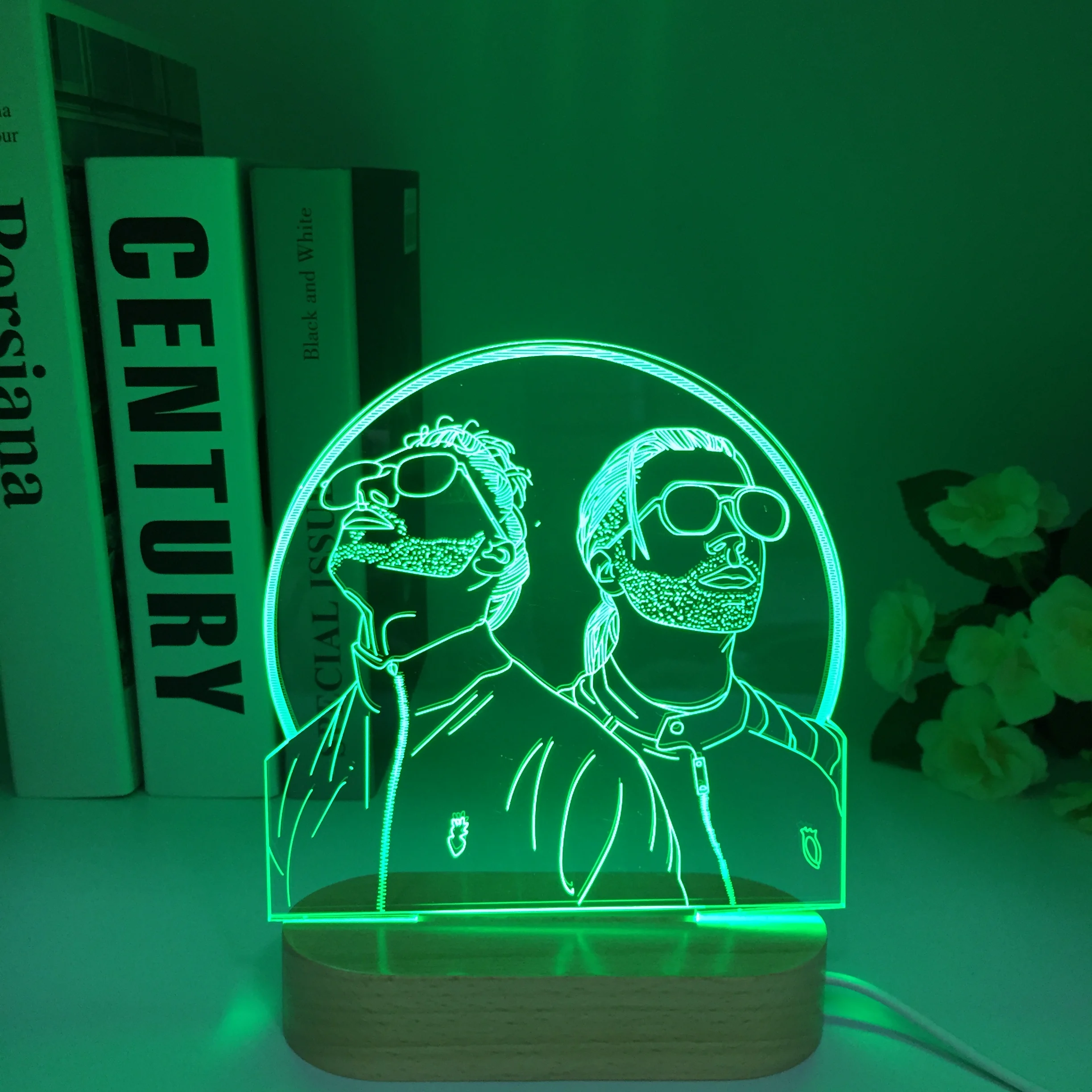 프랑스 래퍼 원격 나무 3D 피규어 LED 야간 조명, 멋진 팬 선물, 직송 방 장식, 사무실 침실 테이블 3D 램프