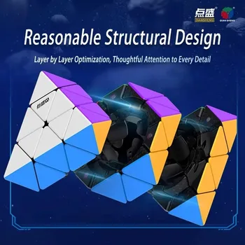 Idea Fun FTO Rotating Octahedron Series Magnetic Magic Cube Stickerless/Black Educational Toy For Children Cubo Magico Toy Gifts 1