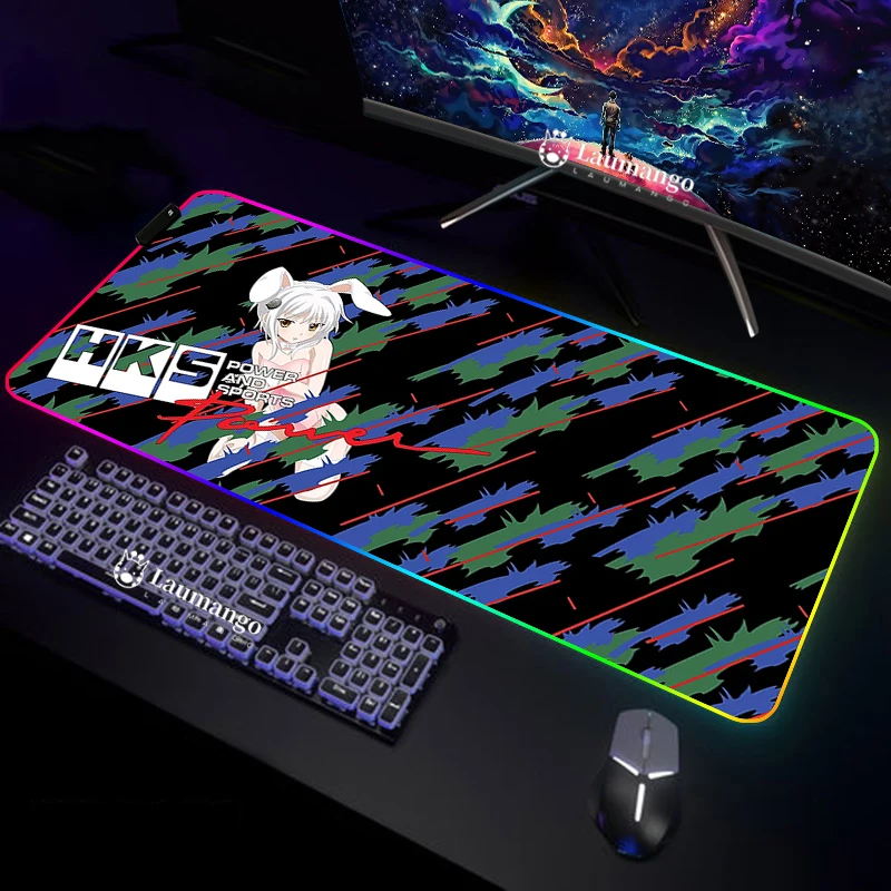 

Rgb Mouse Pad 900x400 HKS GTR Gaming Room Decoration Back Light Desk Mat Deskmat Mousepad Gamer Big Mousepepad Backlight Cabinet