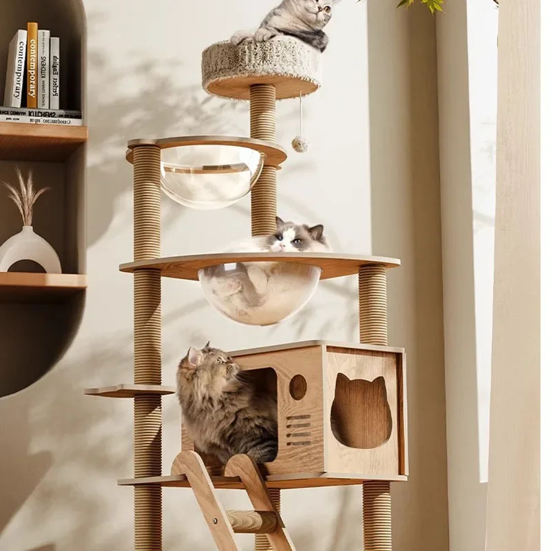 

House Scratcher Towers Cat Accessories Climbing Set Villa Interactive Condo Cat Tree Board Rascador Para Gatos Cat Furniture