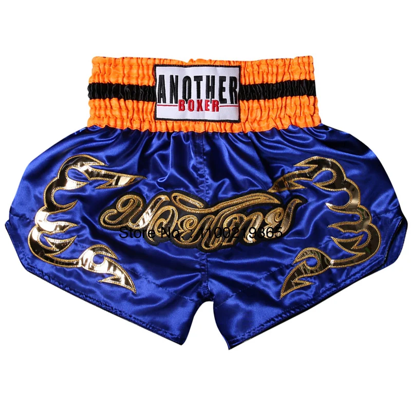 Muay Thai Shorts New Embroidery Kick Boxing Shorts Womens Men Child Gym Martial Arts Grappling Kickboxing Cage Fighting Shorts