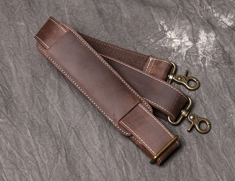 LUOKIR Echtes Leder Vintage Crazy Horse Leder Herren Handheld Reisetasche Schulter Umhängetasche Gepäcktasche Laptoptasche – Detail 17
