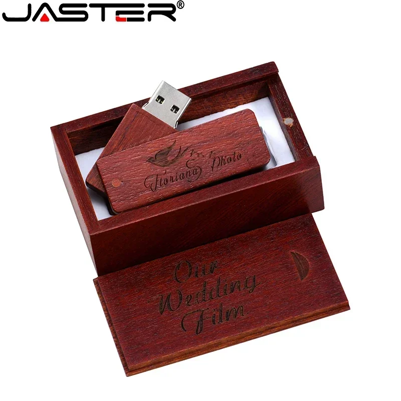 무료 맞춤 로고 USB 플래시 드라이브 메모리 스틱 사진 선물 펜 드라이브 저장 장치 128GB 64GB 32GB 16GB 나무 상자 펜드라이브