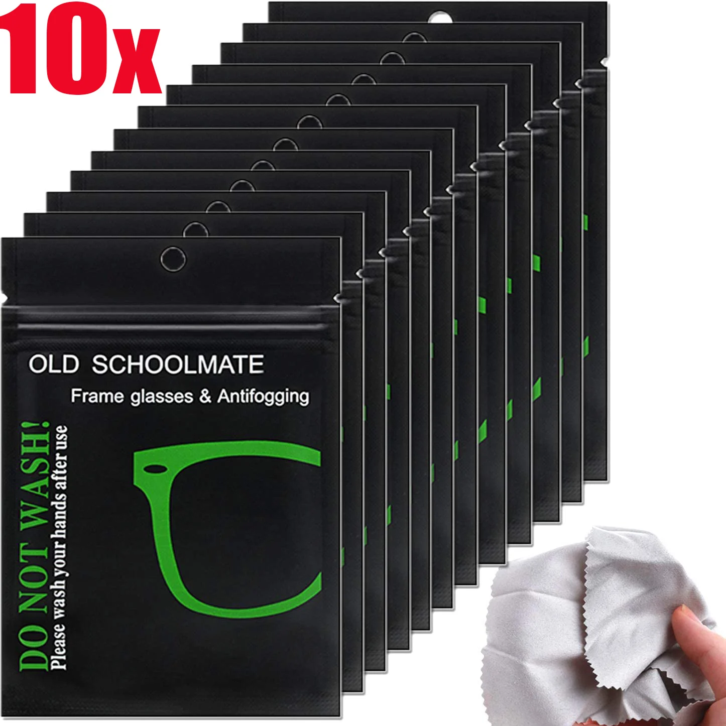 10Packs Reusable Anti-Fog Wipes Suede Glasses Pre-moistened Antifog Lens Cloth Defogger Eyeglass Wipe Prevent Fogging | Аксессуары для