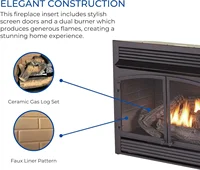 Dual Fuel Ventless Gas Fireplace Insert, Remote Control,Use with Natural Gas or Liquid Propane, 32000 BTU,Black 2