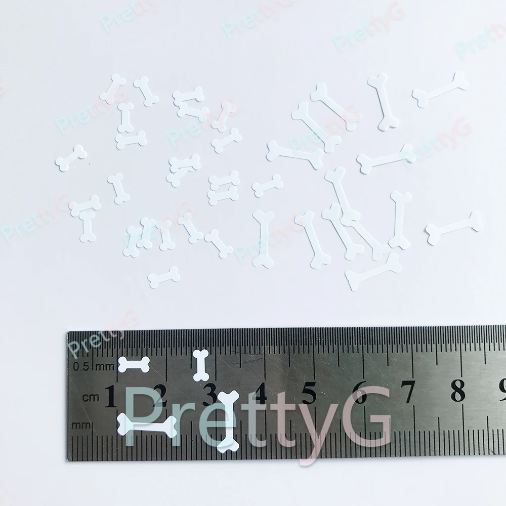 PrettyG 1 Box 6mm Small Bones Shape Holographic Glitter Sequins for Resin DIY Making Art Craft Nail Decoration Accessories