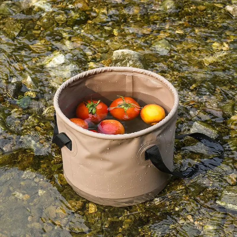 Outdoor Camping Folding Bucket Multifunctional Large Capacity Portable Fishing Bucket Storage Telescopic Car Water Storage Bag