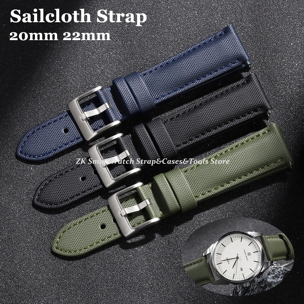 High-Quality Sailcloth Quick Release Waterproof Watch Bands for Men and Women (20mm/22mm)