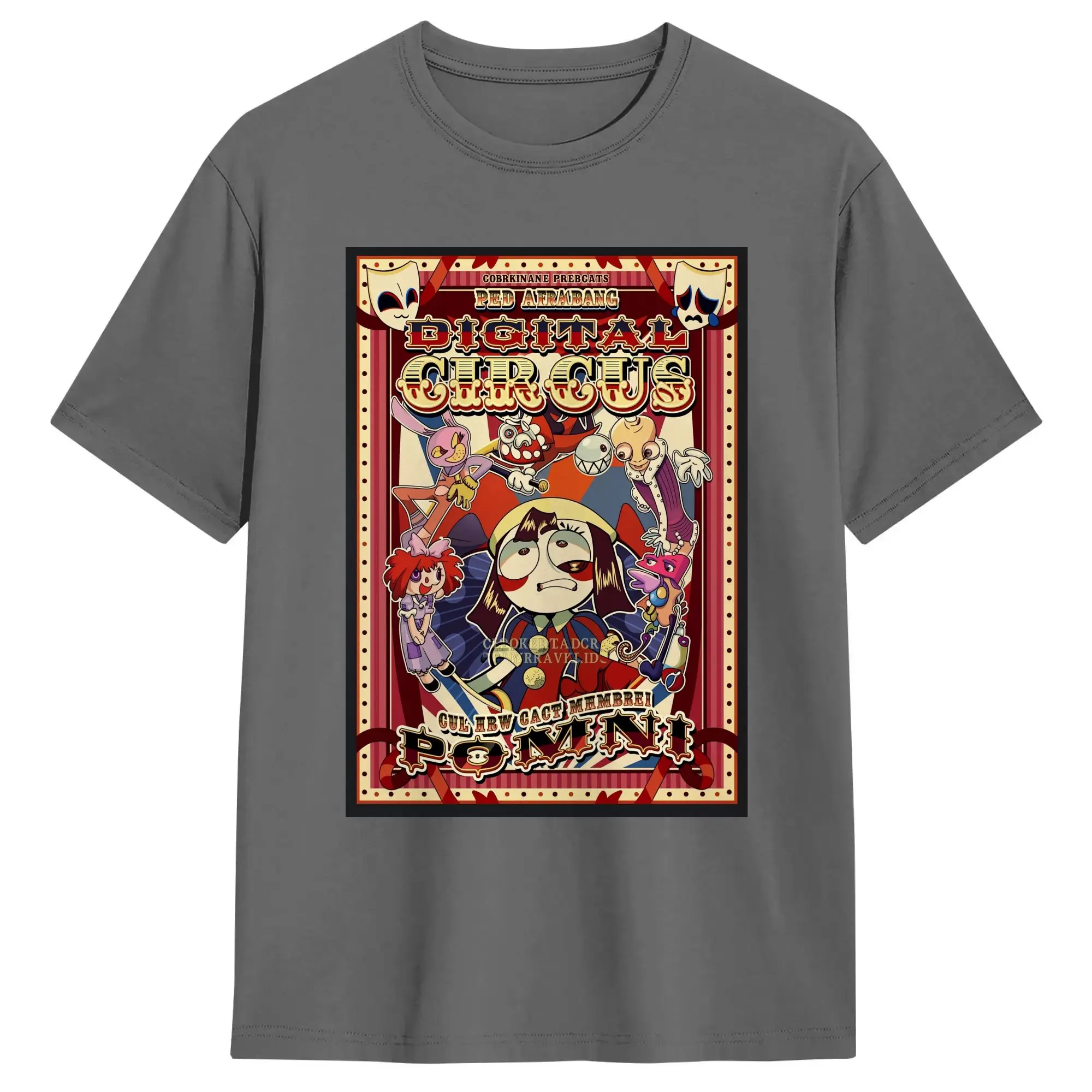 Digital Circus Oversized Cotton O-Neck T-Shirt - Trendy Summer Short-Sleeve Top