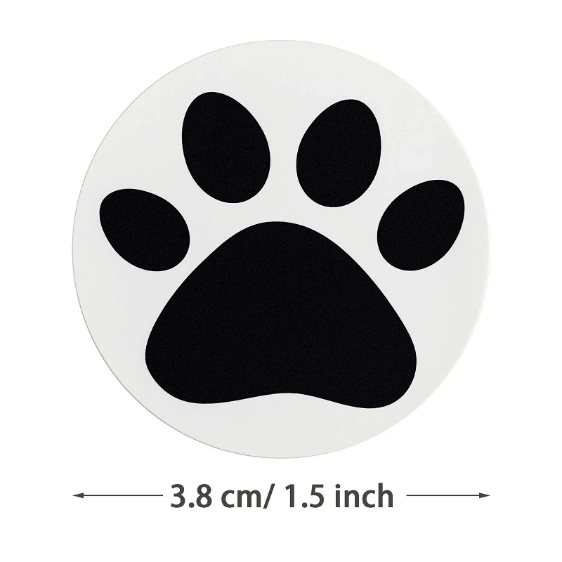 1 zoll 500 stücke schwarze Pfote Drucken Aufkleber Hund katze bär