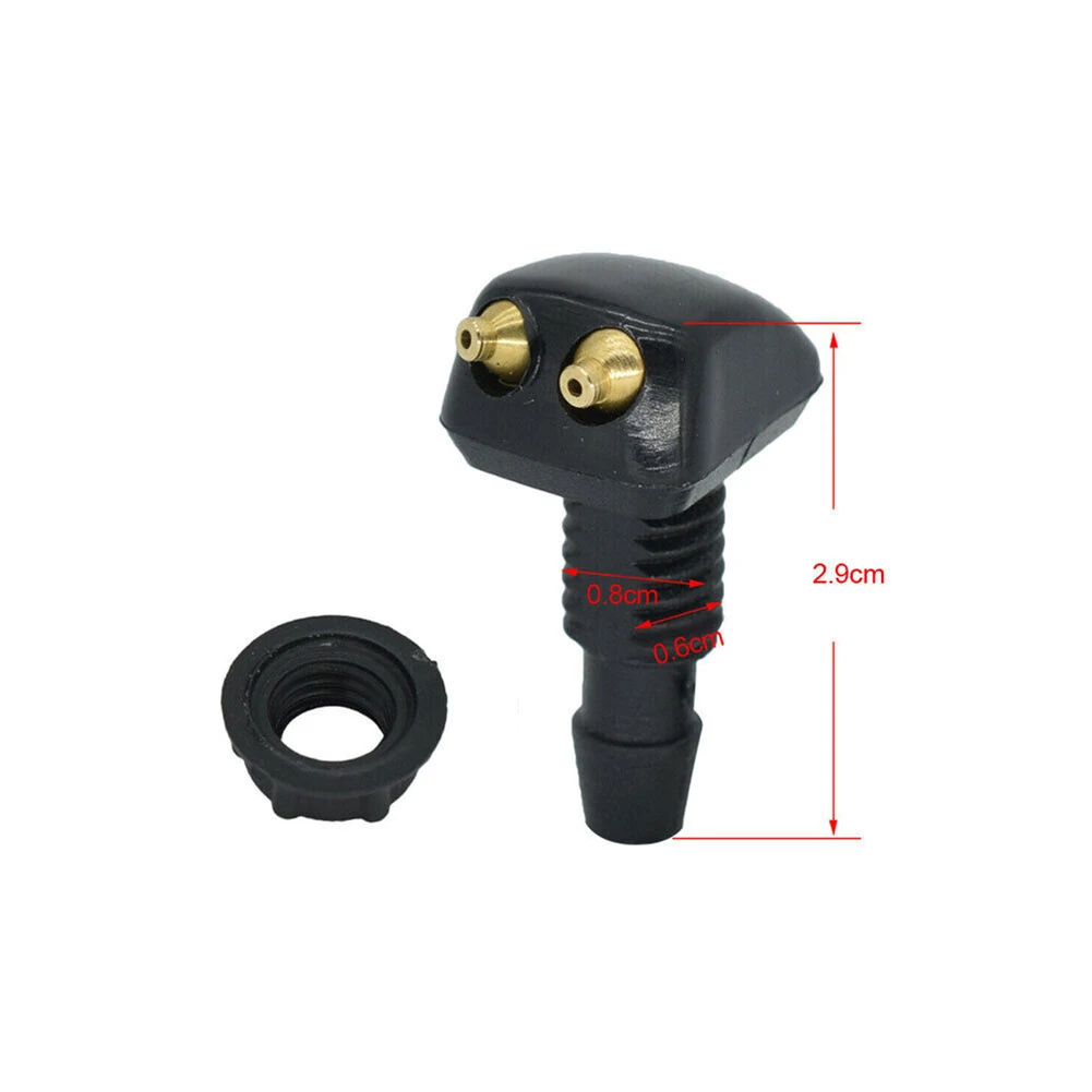 

2X Car Dual Holes Windshield Washer Nozzle Wiper Water Spray Jet Adjustable Easy Installation Waterproof Adjustable