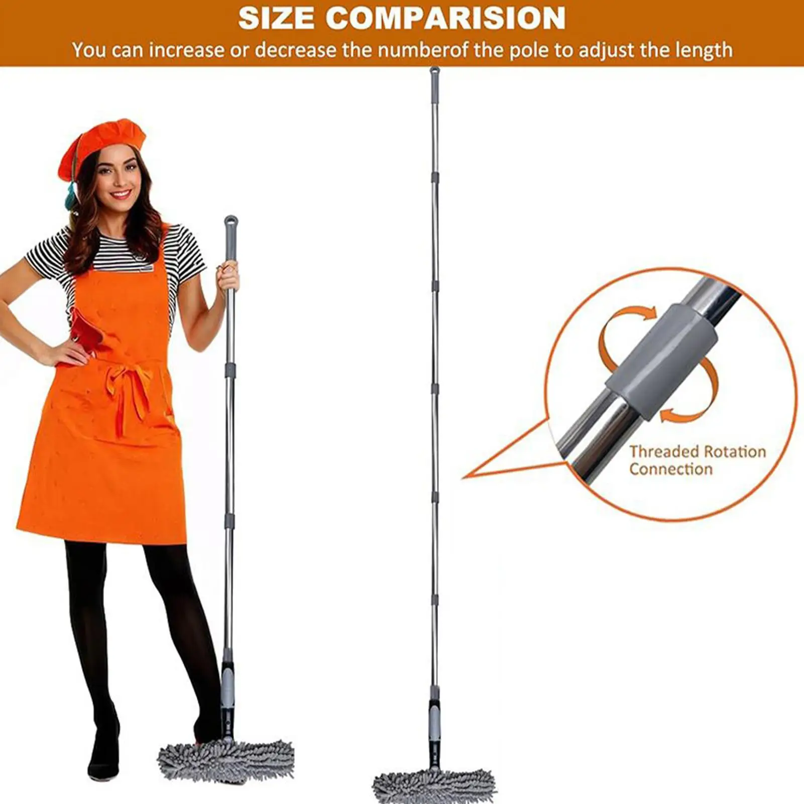 Microfiber Duster kit Brush Microfiber Duster Extendable Curved Ceiling Cleaning Broom Household Dust Collector