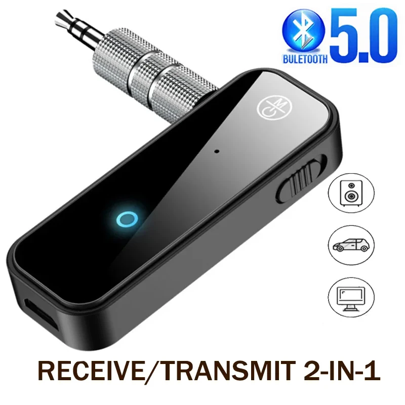 2 in 1 Wireless Bluetooth 5.0 Receiver Transmitter Adapter 3.5mm Jack for Car Music Audio Aux A2dp Headphones Reciever Handsfree