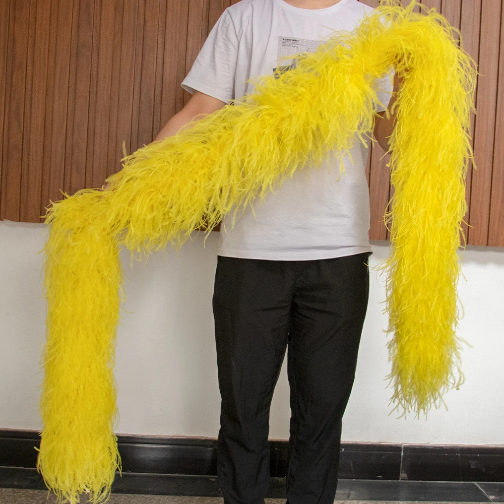 Ostrich Feathers Boa Shawl Plumes 2M 1/2/3/4/6Ply for Wedding Crafts Decoration ostrich feathers