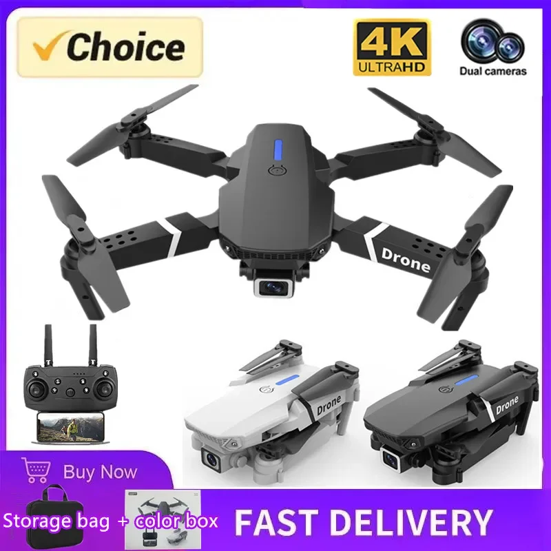 Professional mini remote control drone E88 4k HD aerial camera Wifi FPV ...
