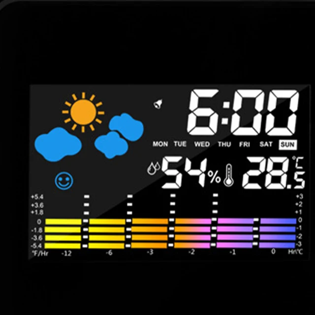 Smart Alarm Clock with Night Backlight Digital LED Projector Desk Table Thermometer Hygrometer for Home Living Room Bedroom 5