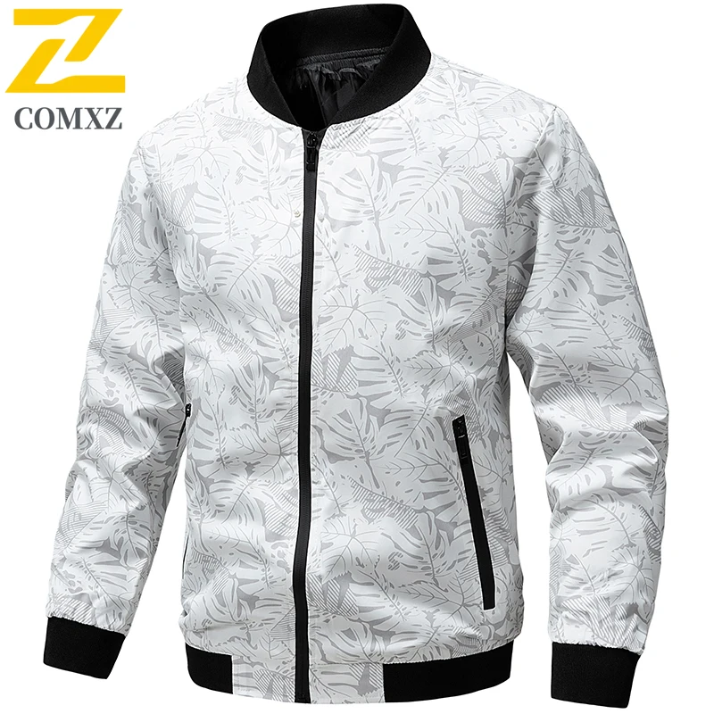 Men's Slim-Fit Spring Jacket Windproof Waterproof Lightweight Stand Collar Casual Outdoor Coat Breathable Quilted Puffer Style