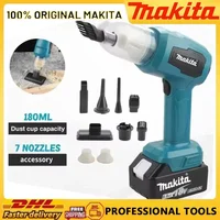 Aspirateur sans fil Makita : 200W, 10000Pa, capacité de 180 ml, 7 buses, pour des tâches de nettoyage efficaces de la voiture et de l'espace de travail, batterie 18V / 20V 1