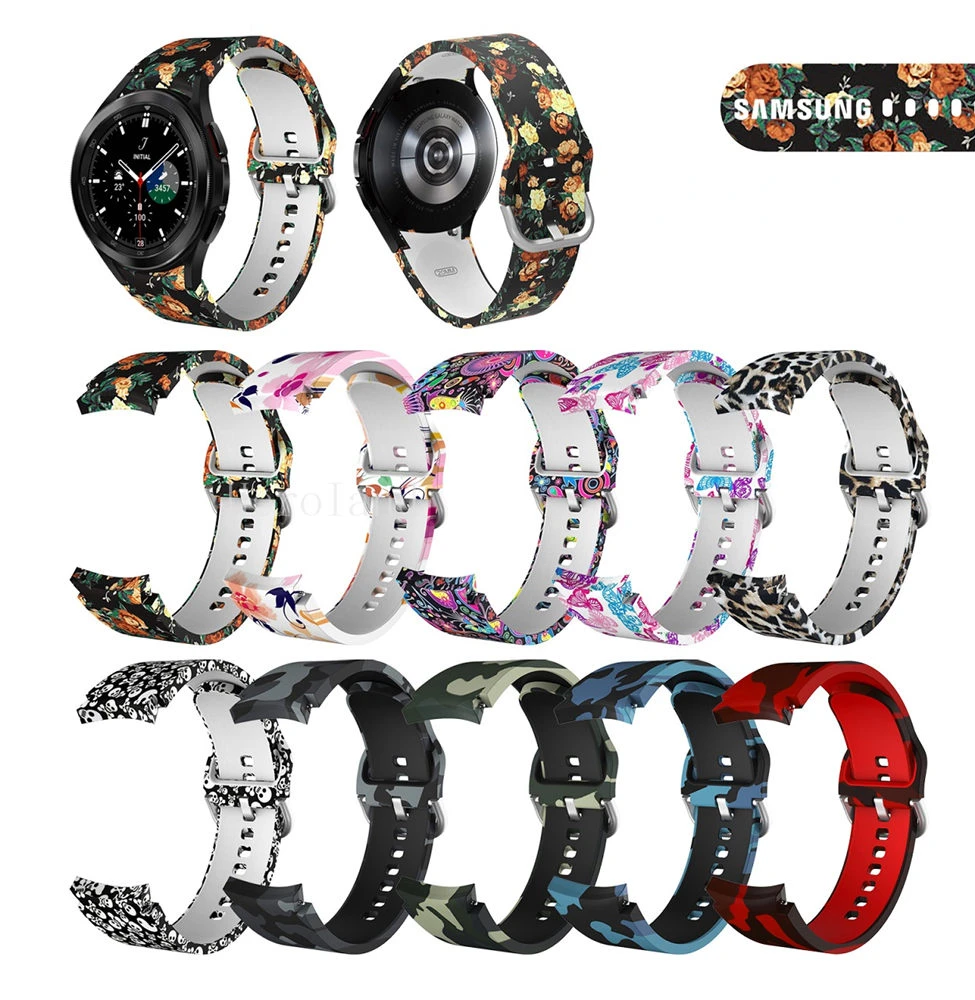 

Sport Strap For Samsung Galaxy Watch 5 pro 45mm 44 40MM 4 Classic 46mm 42mm Smart Wristband 20mm WatchBand Silicone Bracelet