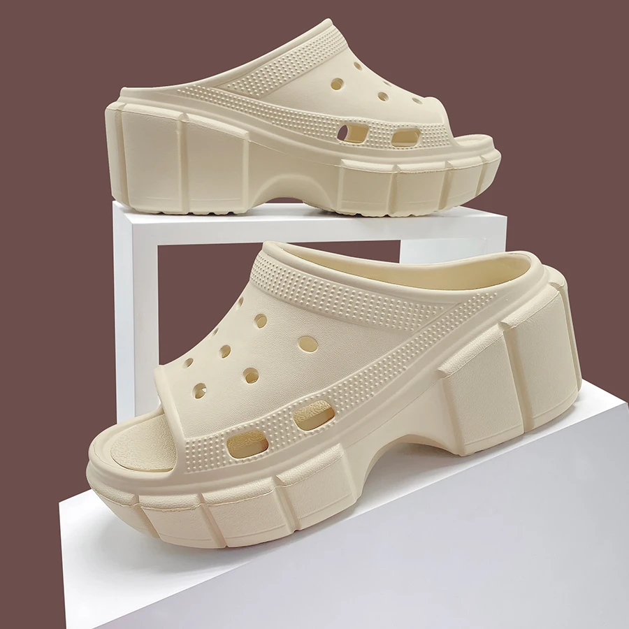 Women's summer leisure sloping heel thick bottom heightening slippers