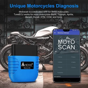 NEXAS Bluetooth 5 0 OBD2 EOBD Motorcycle Diagnostic Scanner for iOS Android Windows Fault Code