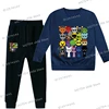 Spring Boys Girls Anime Sprunki Suit Funny Game Figure Print Sweatshirt Long Sleeve Pullovers+Fashion Sprunki Trousers 2pc Sets 5