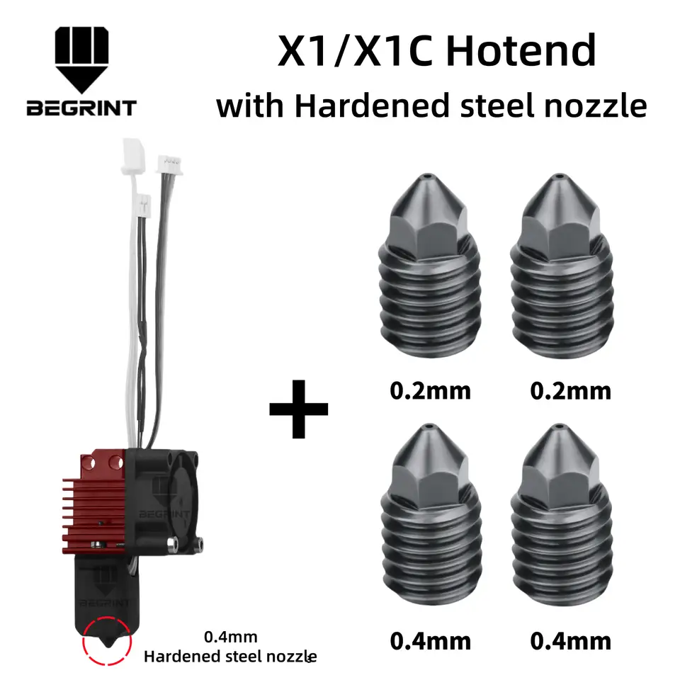 Complete Hotend Assembly Hotend For Bambu Lab X1 X1C P1P P1S with Fan Upgrade 2.0 with Nozzle Complete Bamboo Lab X1 Carbon image 18