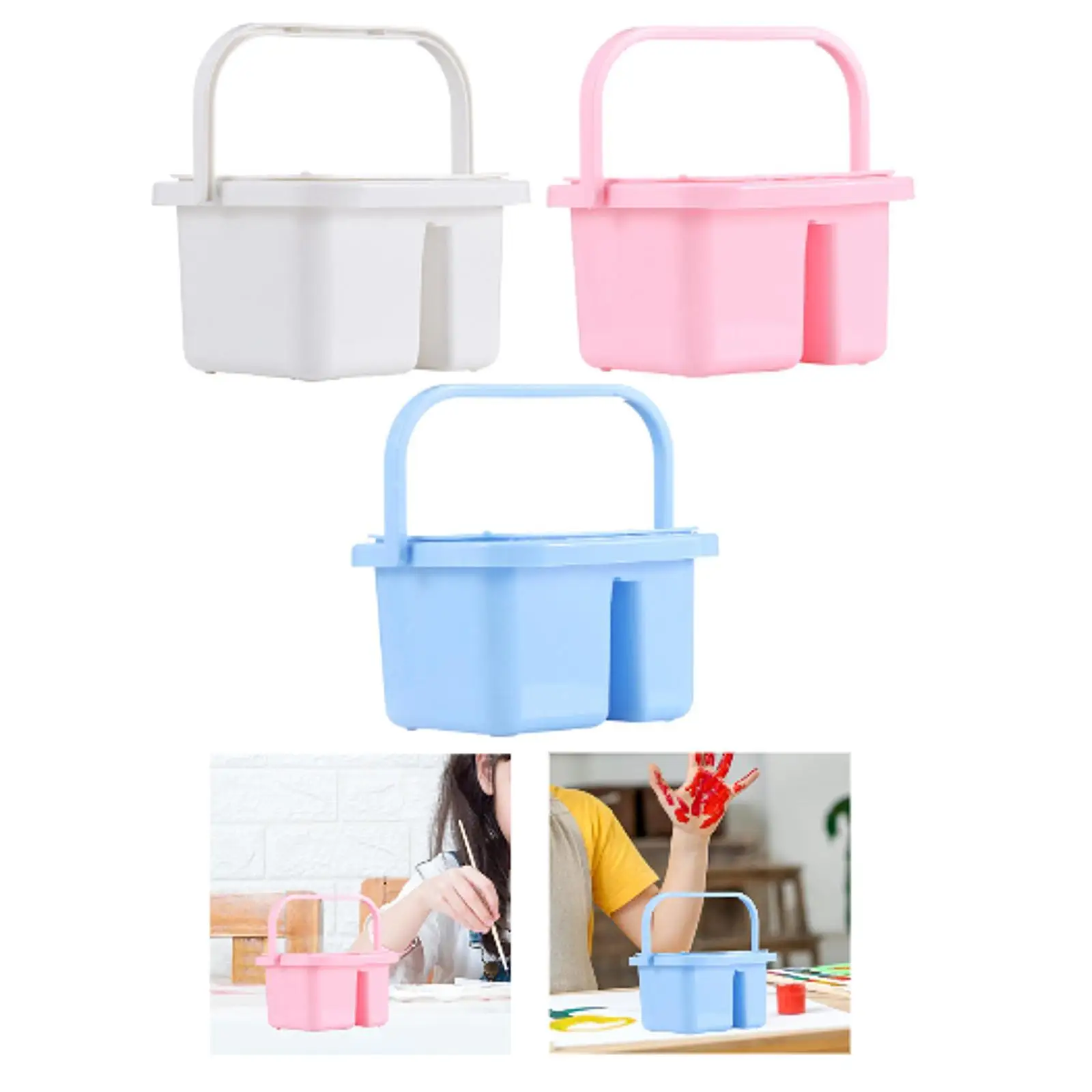 Paint Brush Washer Brush Cleaner Palette Lid Pot with Hole, Paint