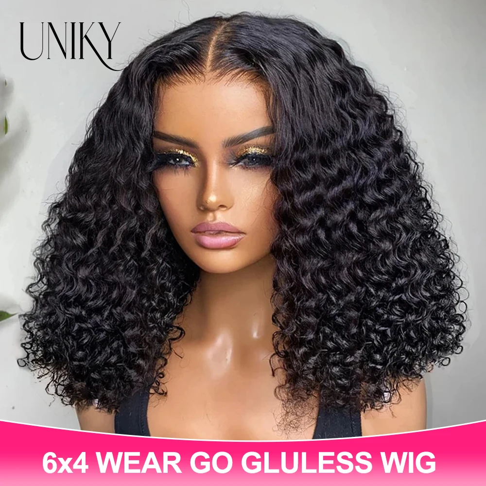 

Deep Wave Human Hair Wig Short Bob Human Hair Wigs 6x4 Closure Human Hair Wig Wear And Go Glueless Human Hair Wig Glueless Bob