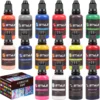 16Colors/Set Airbrush Paint Set, Opaque & Brilliant Acrylic Paint, 1fl Oz, Water Based, Ready To Spray, For Artists, Beginner 1