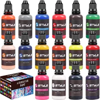 16Colors/Set Airbrush Paint Set, Opaque & Brilliant Acrylic Paint, 1fl Oz, Water Based, Ready To Spray, For Artists, Beginner 1