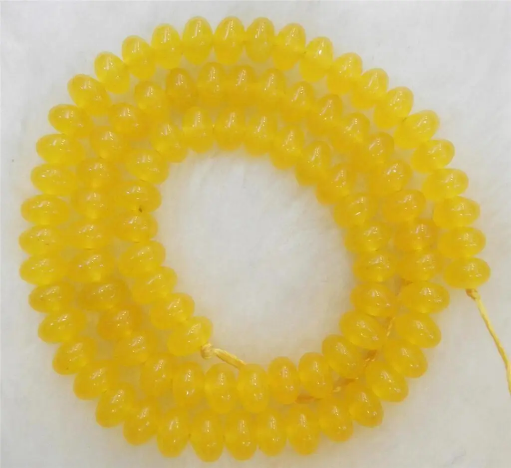 

Beautiful Natural 4x6MM Yellow Topaz Jade Abacus Gemstone Loose Beads 15" Strand