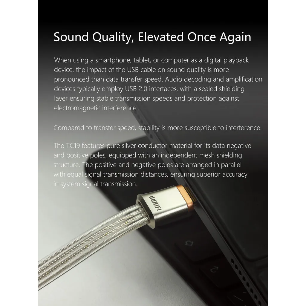 DD DdHiFi TC19CC (Comet) フラッグシップ純銀 USB-C to USB-C OTG