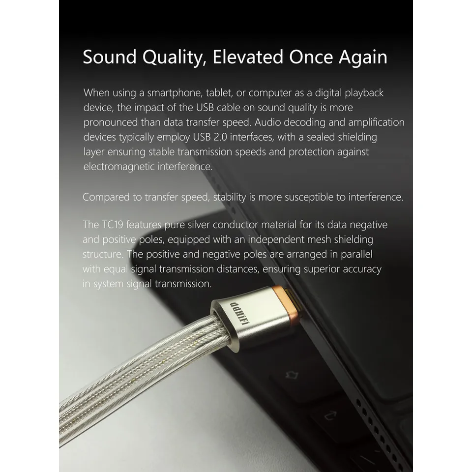 DD DdHiFi TC19CC (Comet) フラッグシップ純銀 USB-C to USB-C OTG