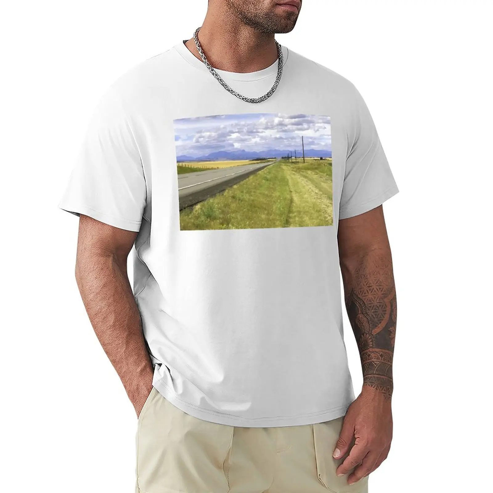 Country Road: Rural Rockies T-Shirt Blanks Ragazzi Bianchi Vestiti Carini Abbigliamento Uomo