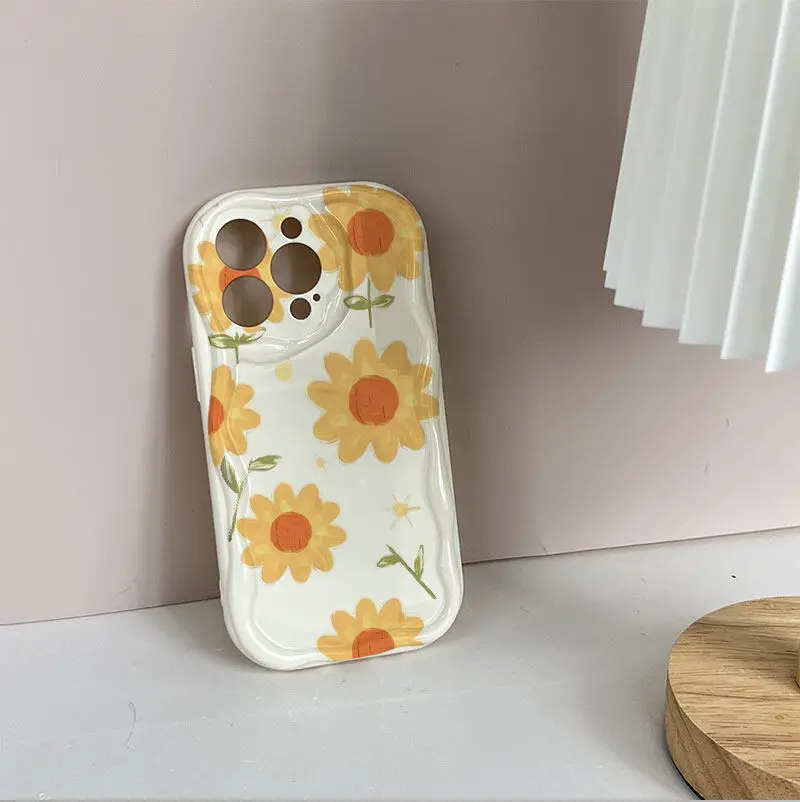 Yellow Floral Wave Phone Case