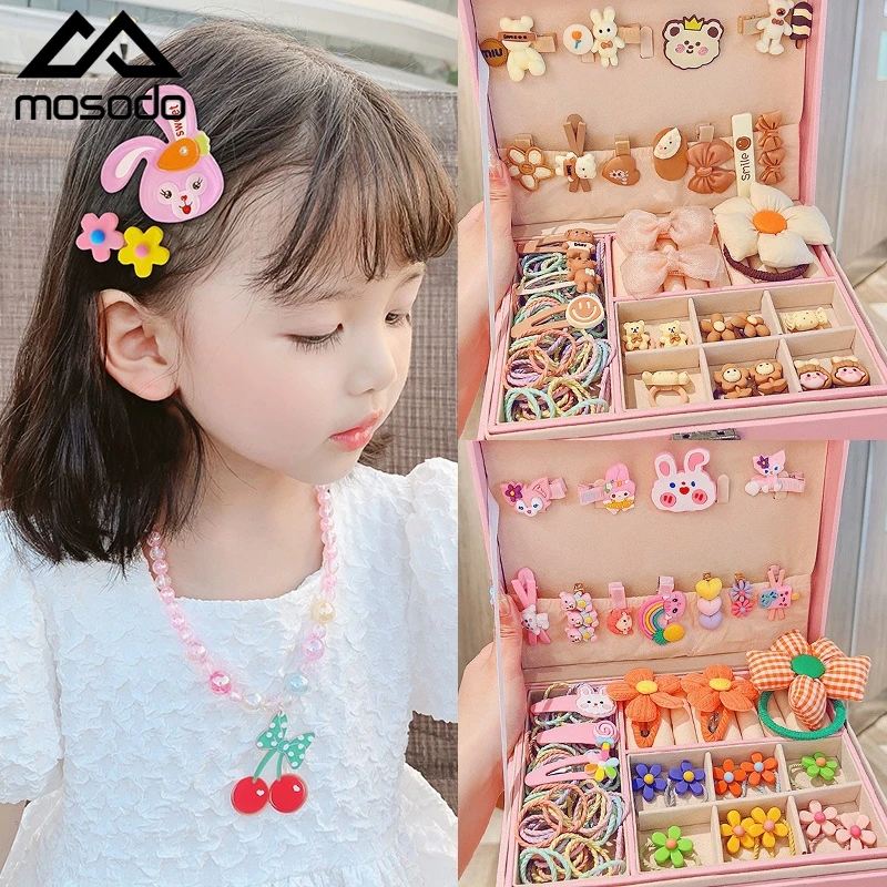 Coffret bijoux coffret cadeau accessoires cheveux enfant petite fille  ensemble épingle à cheveux coffret coiffure pince à cheveux princesse fille  bébé