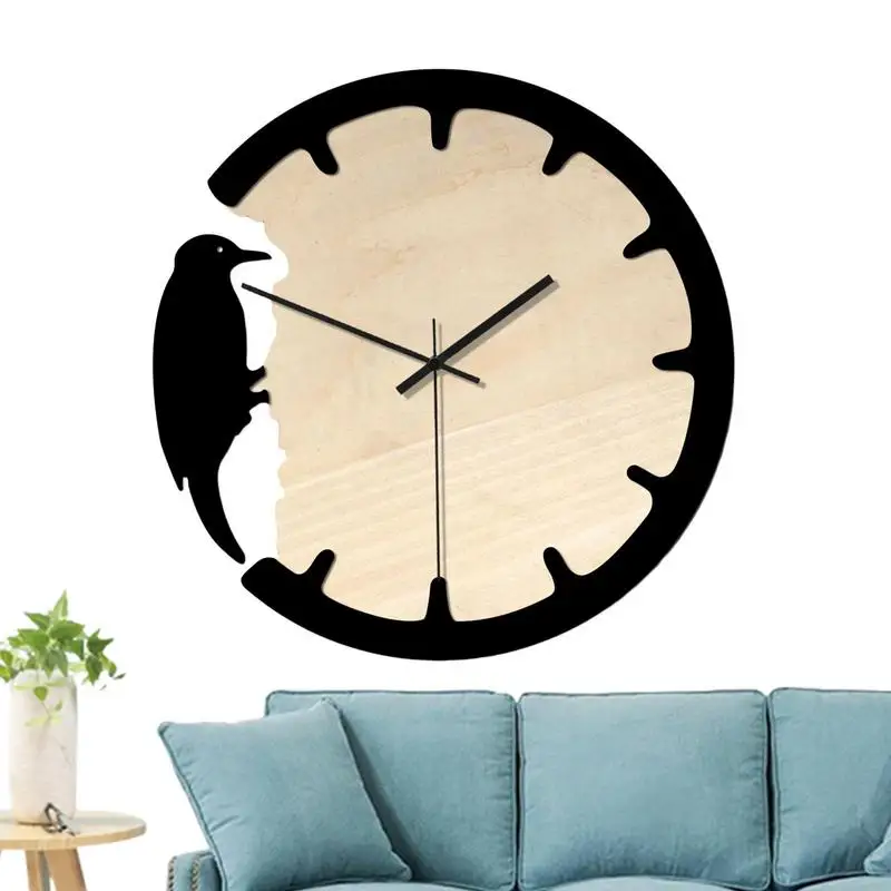 

Unique Woodpecker Wooden Clock Decorative Bird Wall Clocks Or Living Rooms Dining Rooms Bedrooms Kitchens Wall Watch Home Decor