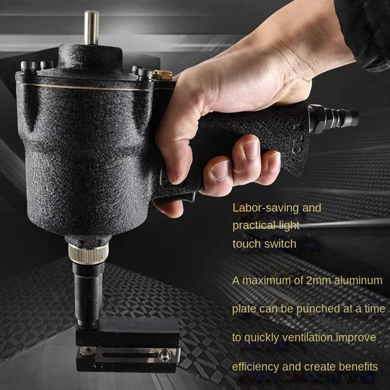 8KGF Industrial Pneumatic Punch Gun Metal Iron Plate Round Hole Punching Stainless Steel Advertising Word Air Puncher 3.2-8MM 3