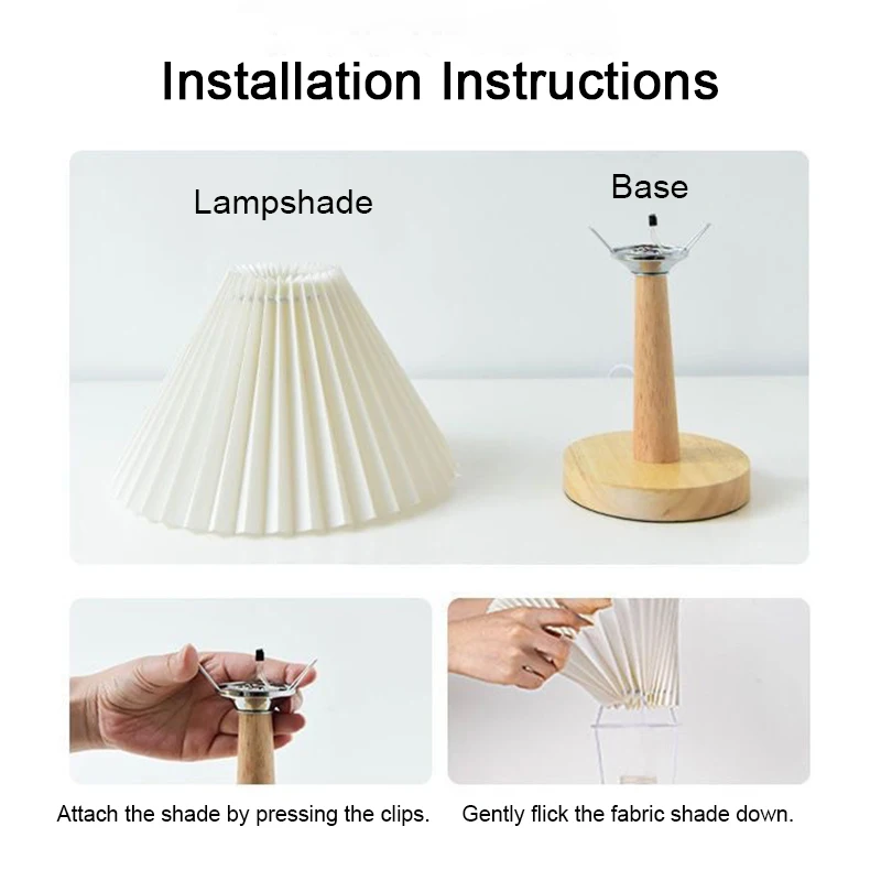 Nordic Pleated Table Lamp DIY Foldable 5V USB 220V Art Atmosphere Bedroom Bedside Night Light Home Decorate 6