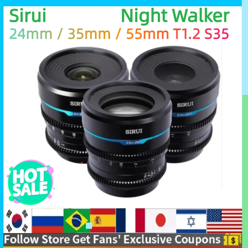 Sirui Night Walker 24mm / 35mm / 55mm T1.2 S35 Cine Lens Series