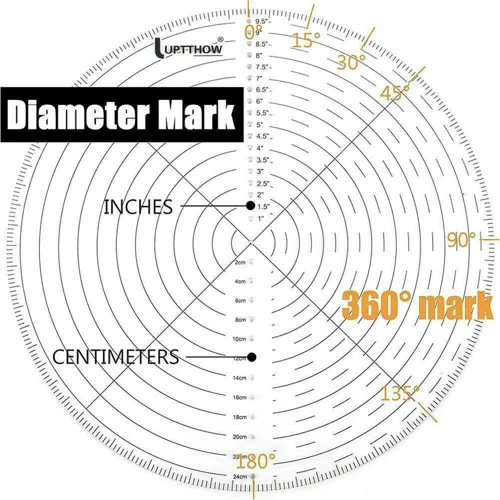 10 Inch Wood Lathe Round Center Lathe Work Protractor Center Finder Plastic Ruler Compass Circle Cutter ruler set