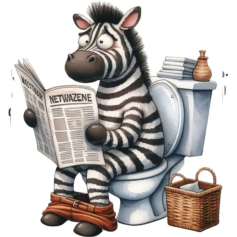 Wall Sticker Bathroom Toilet Decor Living Room Cabinet Home Decoration Decals Self Adhesive Mural Animal Toilet Use