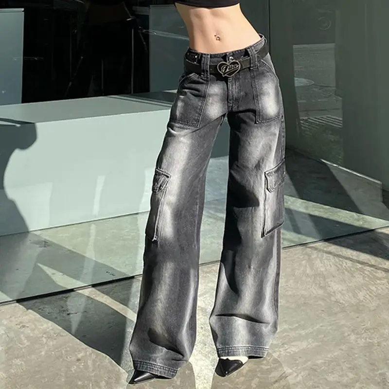 Jeans Are Tie-Dyed With Contrasting Colors High Waist Loose And Slim American Retro Female Wild Spice Girl Straight Pants