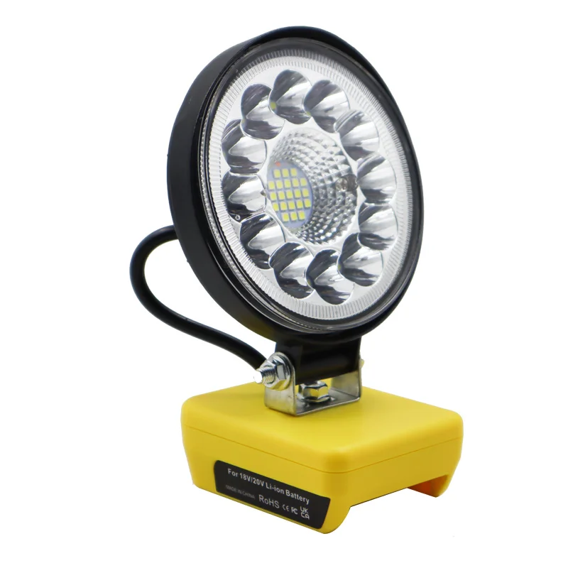 Description Picture 3 of item4 Inch Car LED Work Lights Flashlights Electric Torch Spotlight For Dewalt XR FlexVolt 18V 20V 60V Li-ion Battery USB Power Bank